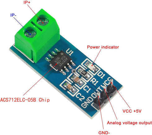3PCS ACS712 Module Current Sensor 5A Range AC/DC for Arduino (5A)