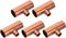PATIKIL 5/8" x 5/16" x 5/8" ID Reducing Tee Copper Fitting, 5pcs 99.9% Pure Copper Pipe Connector