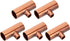 PATIKIL 5/8" x 5/16" x 5/8" ID Reducing Tee Copper Fitting, 5pcs 99.9% Pure Copper Pipe Connector