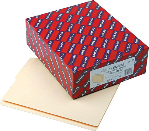 Smead End Tab File Folder, Manila, Letter Size, Shelf-Master Reinforced 1/2-Cut Tab Bottom Position, 100 per Box