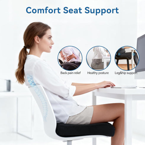 Tailbone Adjustable Seat Cushion, Memory Foam Office Chair Cushion, Car Seat Cushion, Foldable Travel Cushion for Pain