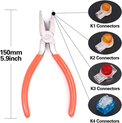 Hilitchi 200-Pcs Data Phone Wire Butt Splice Connectors Assortment Kit with Crimping Pliers