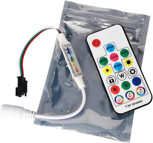Vrabocry WS2812B WS2811 5050 17Keys 370Modes DC5-24V RGB Led Strip Light Music Controller Mini RF Remote Control Change