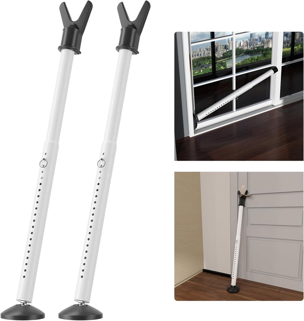 Keplrend Door Stoppers Security Bar 2 Pack - Heavy Duty Door Jammer -