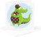 Greeting Card - Green and Brown Alligator with Blue and Stars in