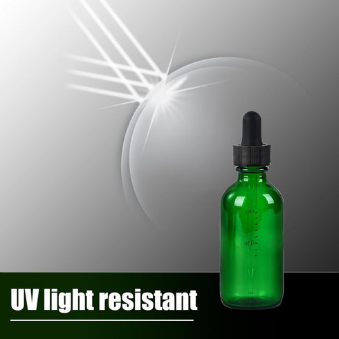 24 Pcs 2oz Green Glass Dropper Bottles, Leakproof Tincture Bottles with Dropper for All Kinds of Liquids