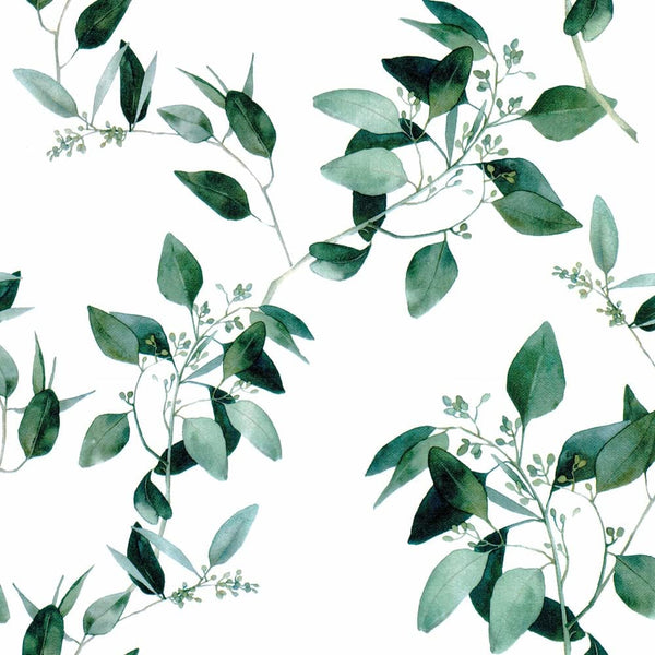 8267 Floral Peel and Stick Wallpaper 17.7in x 9.8ft, Green Eucalyptus Leaf Removable Self Adhesive Contact Paper