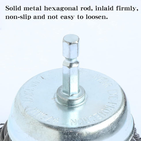 3PCS 3 Inch Knotted Wire Wheel Cup Brush Set, 1/4" Shank for Drill, Perfect for Rust Removal & Paint