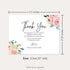 5.5x4.25 Personalized Wedding Thank You Cards with Message, Modern Flat Thank You Note Cards with Peach and Pink Floral