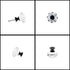 YourGift 12 Pack Diamond Shaped Crystal Glass Drawer Knobs, 30mm Cabinet Pull Handles, Black