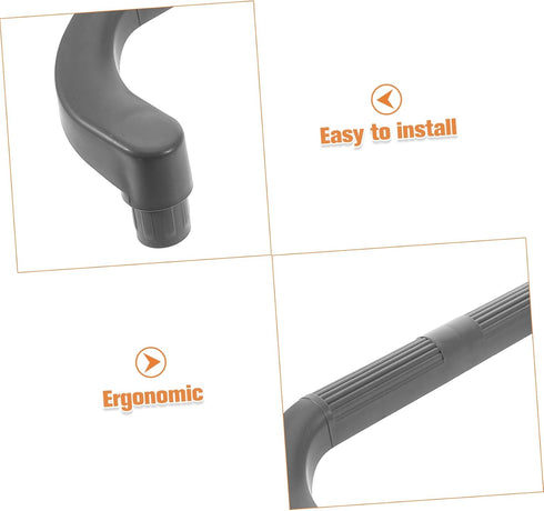 16.53X4.72X3.93In Utility Cart Handle Replacement for Dining Truck Push Handle Trolley Cart Grey Ergonomic Grip Durable