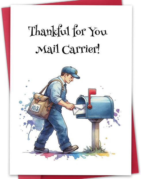 Bestmelo Mail Carrier Thank You Card, Postal Worker Appreciation Card, Thank You Gift