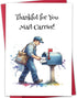 Bestmelo Mail Carrier Thank You Card, Postal Worker Appreciation Card, Thank You Gift