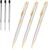 Cambond Ballpoint Pens, Black Ink Pens - Gold Bulk Gift for Men Women, 3 Pens with 3 Refills