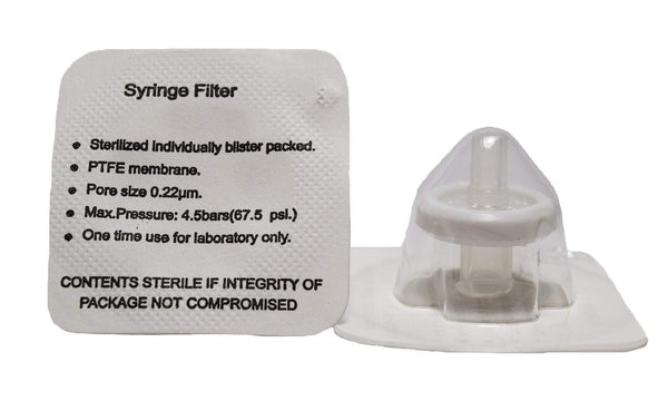 Sterile Syringe Filter, PTFE, 0.22 Micron 13mm, White (75/Box)