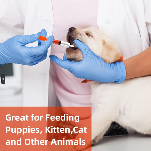 40 Pcs 10ml Syringes with Caps for Industry Lab Pet Feeding, Orange