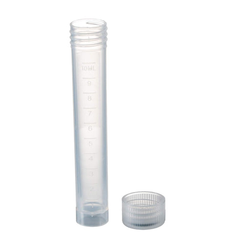 Eowpower 30pcs 10ml Lab Plastic Graduated Vial Storage Test Tubes with Seal Cap Container