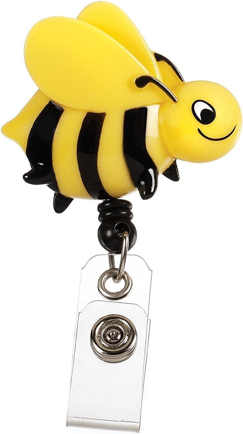 Prestige Medical S14-bee Retractable Badge Holder, Bee, 1 Count with Bulldog Clip