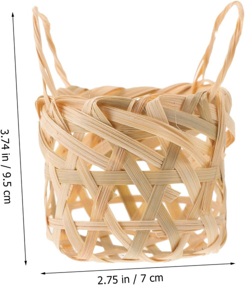 2pcs Mikinona Bamboo Lampshade for Table Lamp Woven Lampshades Rustic Style Small for Hanging