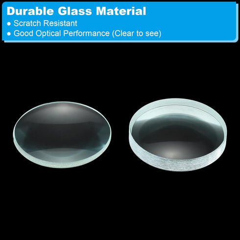 PATIKIL 10cm Focal Length 50mm Double Concave and Convex Lens Set, 2 Pack Glass Optically Polished for Physics