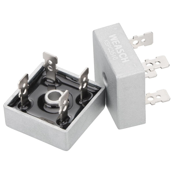 2Pcs Bridge Rectifier Diode, KBPC3510, AC to DC, 1000V 35A, 4 Pin, Full Wave Metal Housing