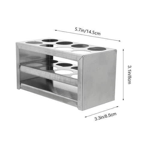 POPETPOP Test Tube Rack - Stainless Steel Sample Tube Holder with 8 Holes for Laboratory Supplies