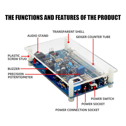 Counter Gamma 14+ DIY Geiger Soldering Kit, Nuclear Radiation Detector Module, Beta X-Ray Detection, STEM Electronics