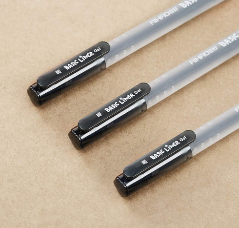 czxwyst 8761 Basic Liner Gel Ink Pens, 0.5mm Fine Point (Black Color 12-Pack)