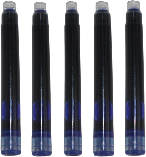 Gullor 25 PCS Blue Ink Cartridges for Jinhao Fountain Pens, 5 Packs, International Size