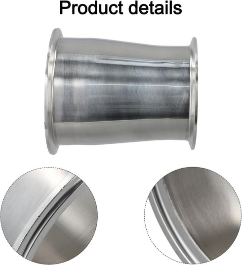 304 3.5 Inch 4 Inch Sanitary Tri Clamp Reducer, Stainless Steel Ferrule, Concentric Pipe Fitting for Food Beer Dairy