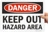 SmartSign "Danger - Keep Out, Hazard Area" Sign, 10" x 14" Plastic