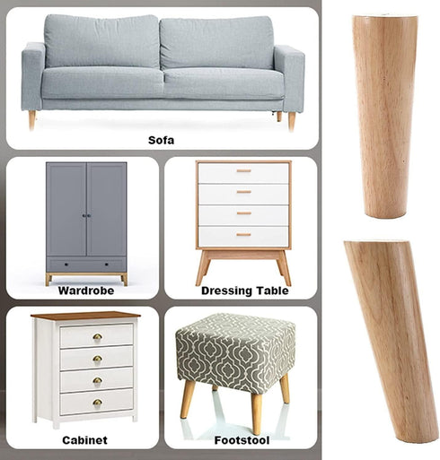 Tophacker 8cm/3.1i Solid Wood Round Furniture Legs, Replacement Sofa Feet, Wooden Cabinet Legs, Table Legs, for TV