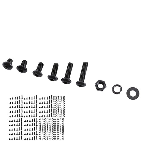 300Pcs M3 Black Alloy Steel Hex Socket Screws Nuts Washer Assortment Kit (Set B Button Head)
