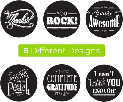 SBLABELS Retro Chalkboard Thank You Stickers - 500 Appreciation Labels Made in The USA
