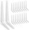 Eledom 20 Pack Shelf Brackets 8 Inches White, Heavy Duty Steel Metal L