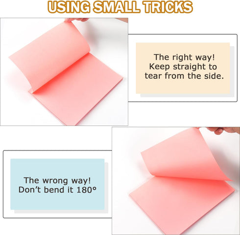 Sticky Notes, 8x6 inch, Bright Colors, Self-Stick Pads, 8 Pads/Pack, 35 Sheets/Pad, Total 280 Sheets