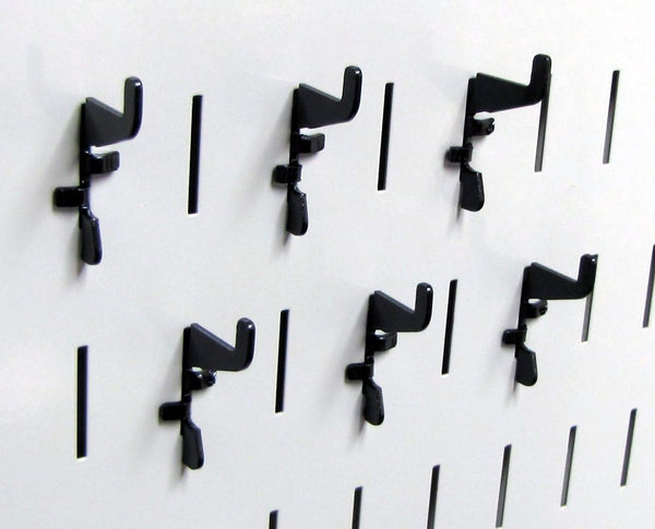 Wall Control Standard Slotted Hook Pack - Slotted Metal Pegboard Hooks for Tool Board - Black
