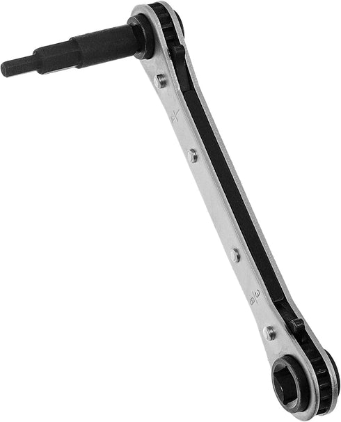 AC Ratchet Wrench with HVAC Hexagon Bit Adapter, Premium Service Tools for Refrigeration Equipment Repair (3/16 , 1/4 ,