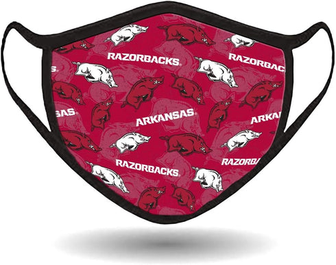 Fabrique Innovations 100% NCAA Arkansas Razorbacks, Cotton, Double Layer, Washable & Reusable, Non-Medical Face Mask