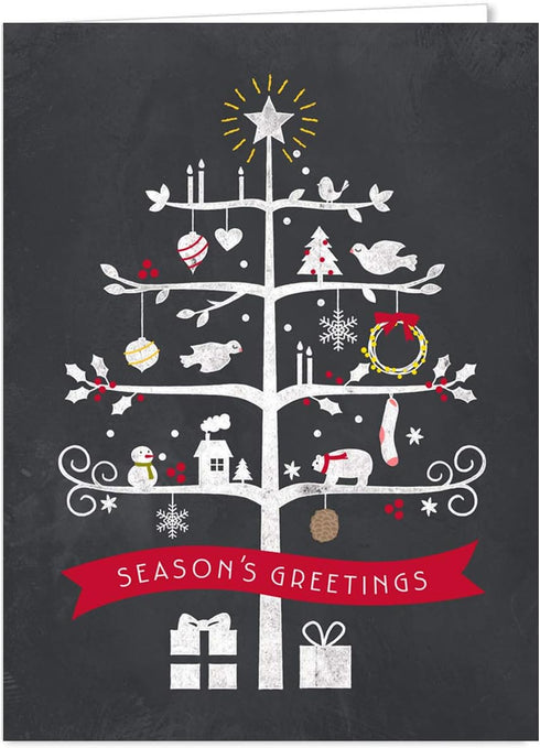 Celebrate the Season Christmas Card Assortment Pack - 25 Greeting Cards Set with 5 Holiday Designs and White Envelopes