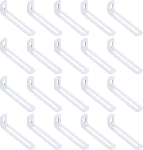 uxcell 20 Pcs Adjustable Right Angle Brackets, Slotted L-Shape Corner Bracket 3.9"x1.2"x0.7",