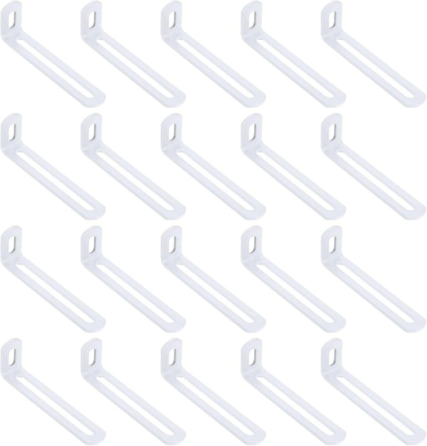 uxcell 20 Pcs Adjustable Right Angle Brackets, Slotted L-Shape Corner Bracket 3.9"x1.2"x0.7",