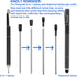 Penyeah D1/2.75" Ballpoint Pen Refills - 4-in-1 Stylus/Diamond Stylus/Lighted Tip Pen/Led Pen Light, 0.7mm Fine Point