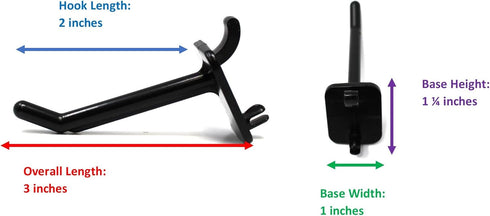 JSP Manufacturing 2" Plastic Pegboard Hooks, Black for Garage, Tools, Storage, Organization, and Crafts (25)