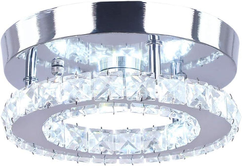 Modern Mini Led Chandelier Semi Flush Mount Crystal Lighting Ceiling Crystal Lamp