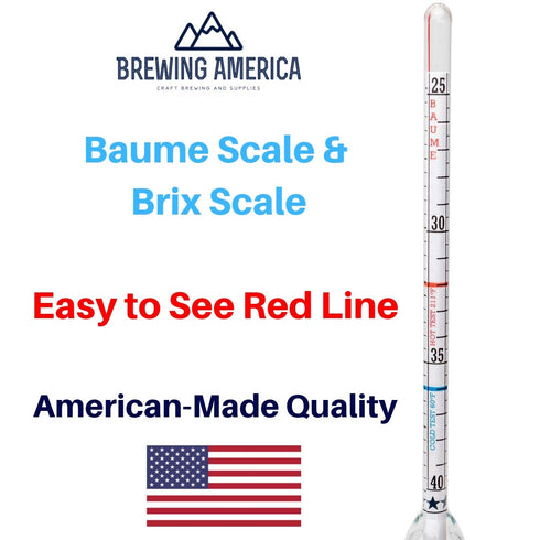 USA Made Maple Syrup Hydrometer Density Meter, Sugar and Moisture Content Measurement, BRIX & Baume Scales