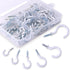 Swpeet 100Pcs White Cup Hooks Assortment Kit, Vinyl Coated Ceiling & Wall Hooks for Home, Office