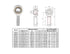 SA8T POS8A 8mm (2 / K, Aperture Metric Self-Lubricating Rod End Joint Bearing Outer Thread Right Hand Pieces)
