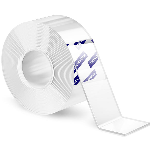 Strong Nano Double Sided Tape - Heavy Duty Mounting, Clear Removable Wall Sticky Adhesive Strips for Hanging