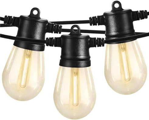 SUNTHIN Outdoor String Lights, 48FT Patio Lights with 16 LED Shatterproof Bulbs
